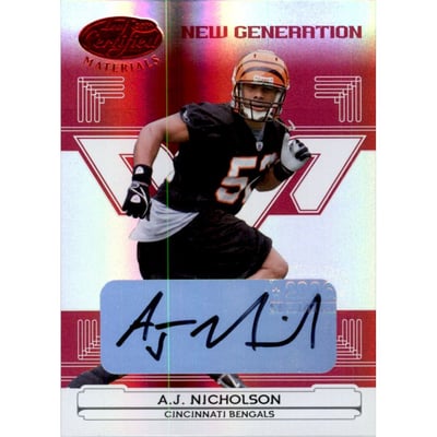 2006 Leaf Certified Materials Mirror Red Signatures #163 A.J. Nicholson/194