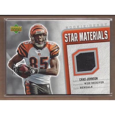 2006 Upper Deck Rookie Debut Star Materials Silver #SMCJ Chad Johnson