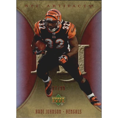 2007 Artifacts Red #21 Rudi Johnson