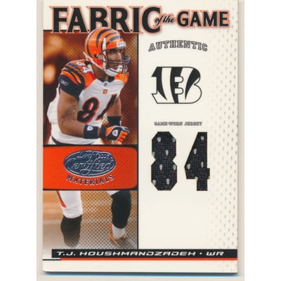 2007 Leaf Certified Materials Fabric of the Game Jersey Number #91 T.J. Houshmandzadeh/84