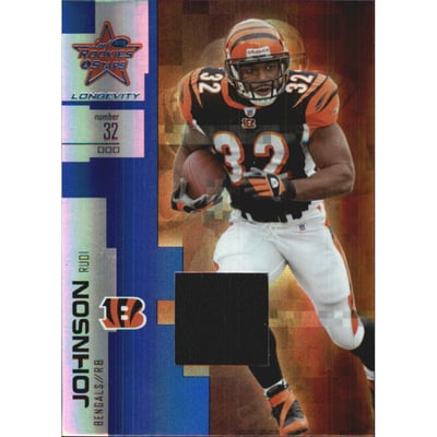 2007 Leaf Rookies and Stars Longevity Materials Sapphire #68 Rudi Johnson