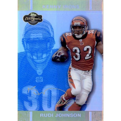 2007 Topps Co-Signers Changing Faces Hologold Blue #17B Rudi Johnson/Kenny Irons