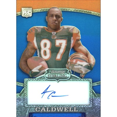 2008 Bowman Sterling Blue Refractor Rookie Autographs #BA6 Andre Caldwell