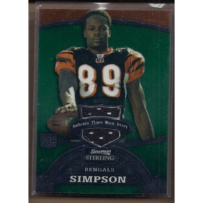 2008 Bowman Sterling Jerseys Green #168 Jerome Simpson
