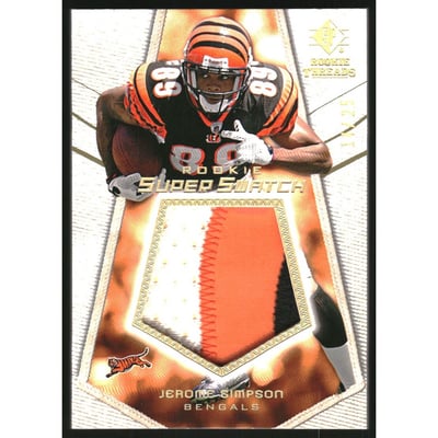 2008 SP Rookie Threads Rookie Super Swatch Gold Patch 25 #RSSSI Jerome Simpson