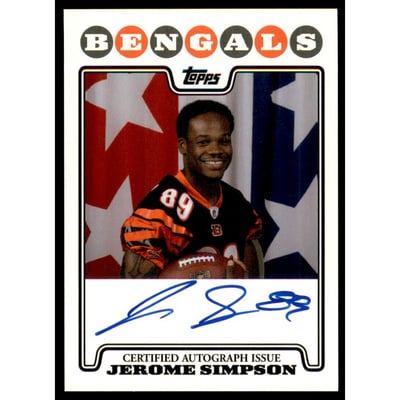 2008 Topps Rookie Premiere Autographs #RPAJSI Jerome Simpson