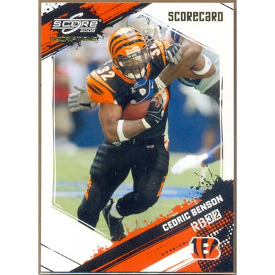 2009 Score Inscriptions Scorecard #58 Cedric Benson