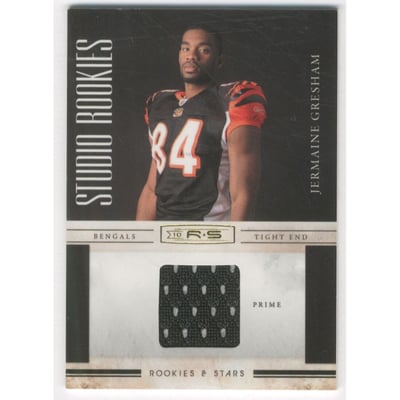 2010 Rookies and Stars Studio Rookies Materials Prime #16 Jermaine Gresham