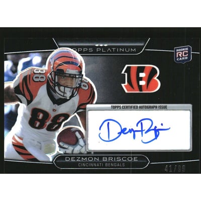 2010 Topps Platinum Rookie Autographs Black Refractors #65 Dezmon Briscoe