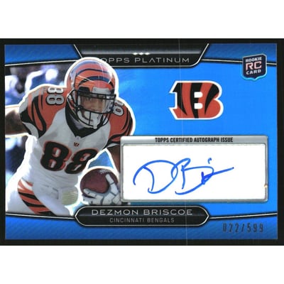 2010 Topps Platinum Rookie Autographs Blue Refractors #65 Dezmon Briscoe
