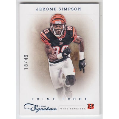 2011 Prime Signatures Prime Proof Blue #89 Jerome Simpson