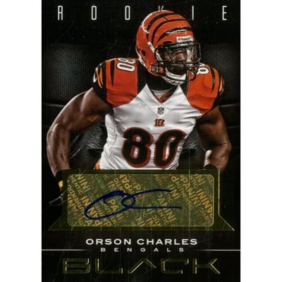 2012 Panini Black Rookie Signatures Gold #177 Orson Charles/99