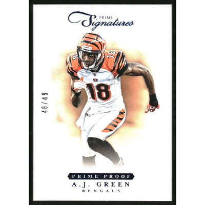 2012 Prime Signatures Prime Proof Blue #52 A.J. Green