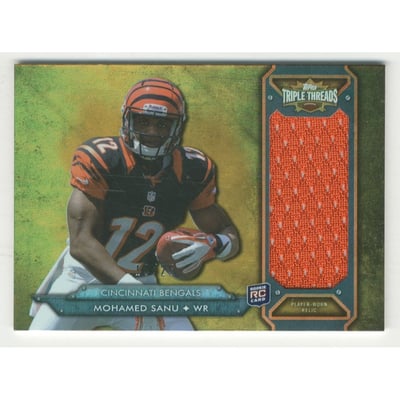 2012 Topps Triple Threads Rookie Jumbo Relics Gold #TTRJR35 Mohamed Sanu