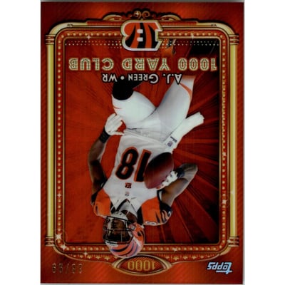 2013 Topps Chrome 1000 Yard Club Red Refractors #13 A.J. Green