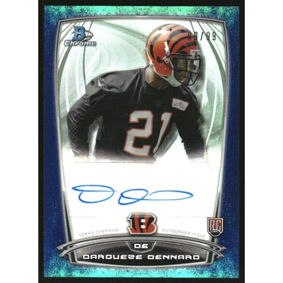 2014 Bowman Chrome Rookie Autographs Bubbles Refractors #RCRADD Darqueze Dennard