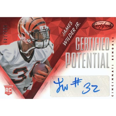 2014 Certified Potential Autographs Mirror Red #PJW James Wilder Jr./149