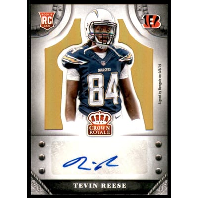 2014 Crown Royale Rookie Signatures Gold #STR Tevin Reese/25