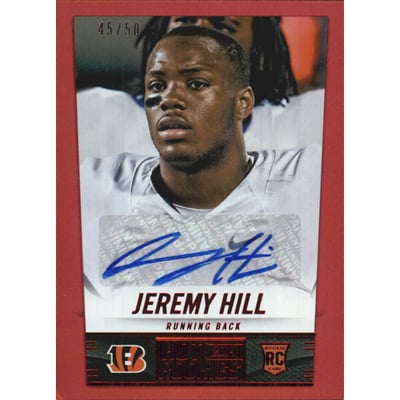 2014 Panini Hot Rookies Rookie Signatures Red #383 Jeremy Hill/50