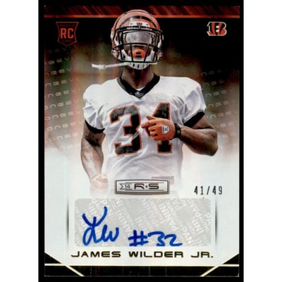 2014 Rookies and Stars Rookie Autographs Longevity Gold #146 James Wilder Jr./49