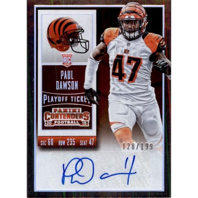 2015 Panini Contenders Playoff Ticket #135 Paul Dawson AU/199