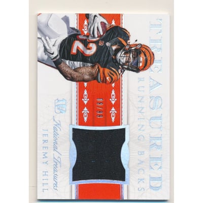 2015 Panini National Treasures Treasured Running Backs Materials #TRBJH Jeremy Hill/99