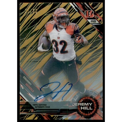 2015 Topps High Tek Autographs Gold Diffractor #53 Jeremy Hill