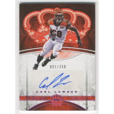 2017 Crown Royale Platinum Rookie Autographs Pink #6 Carl Lawson/350