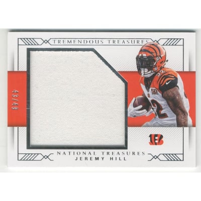 2017 Panini National Treasures Tremendous Treasures Materials #22 Jeremy Hill
