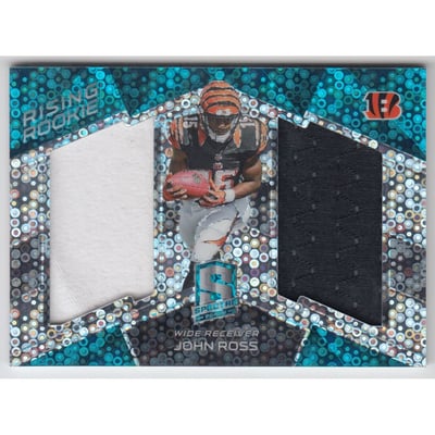 2017 Panini Spectra Rising Rookie Materials Neon Blue #22 John Ross III