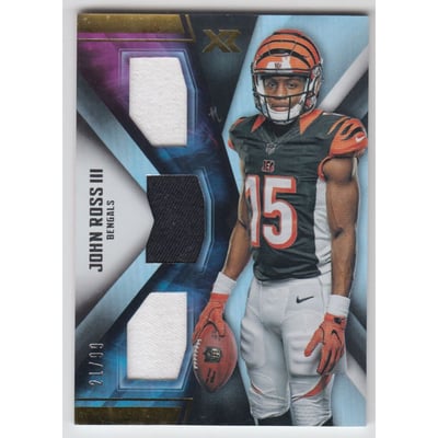 2017 Panini XR Rookie Triple Threats Materials #24 John Ross III