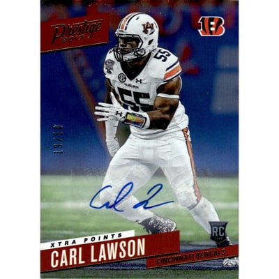 2017 Prestige Rookie Autographs Xtra Points Gold #246 Carl Lawson
