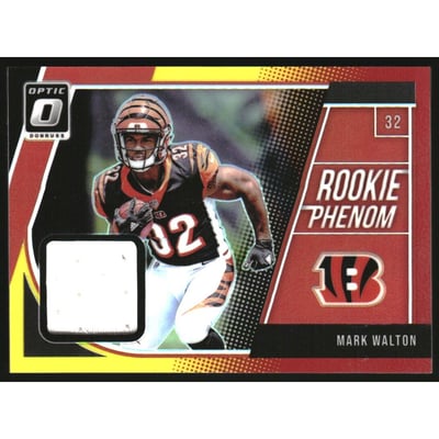 2018 Donruss Optic Rookie Phenoms Jerseys Horizontal Red and Yellow #25 Mark Walton