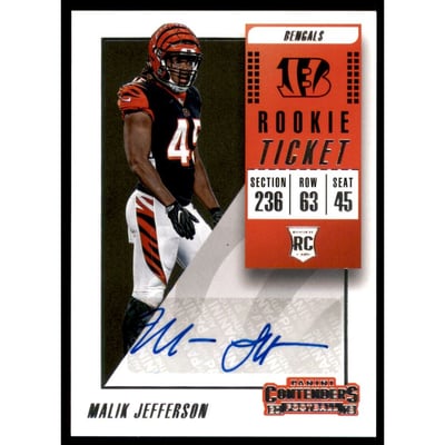 2018 Panini Contenders #224 Malik Jefferson AU RC