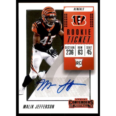 2018 Panini Contenders #322 Malik Jefferson AU