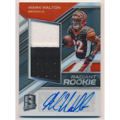 2018 Panini Spectra Radiant Rookie Patch Signatures #20 Mark Walton/299