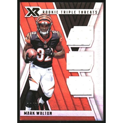2018 Panini XR Rookie Triple Threats Materials #31 Mark Walton