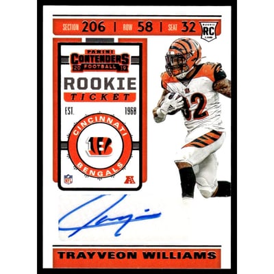 2019 Panini Contenders #160A Trayveon Williams AU RC
