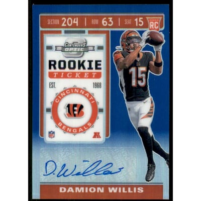 2019 Panini Contenders Optic Blue #153 Damion Willis AU