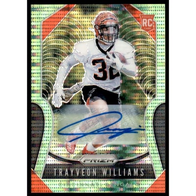 2019 Panini Prizm Rookie Autographs Prizms Neon Green #329 Trayveon Williams