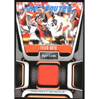 2020 Panini Playbook Hot Routes Jerseys Gold #8 Tyler Boyd