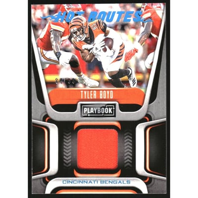 2020 Panini Playbook Hot Routes Jerseys Platinum #8 Tyler Boyd