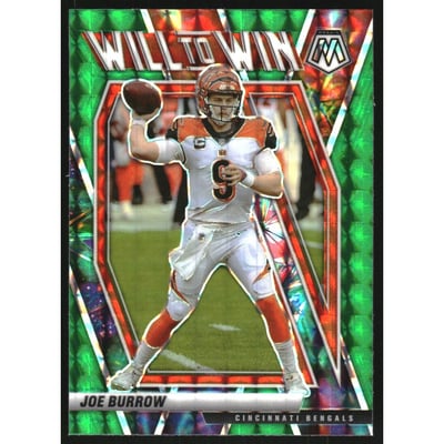2021 Panini Mosaic Will to Win Mosaic Green #8 Joe Burrow