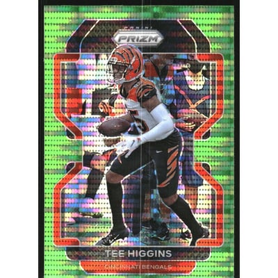 2021 Panini Prizm Prizms Neon Green Pulsar #271 Tee Higgins