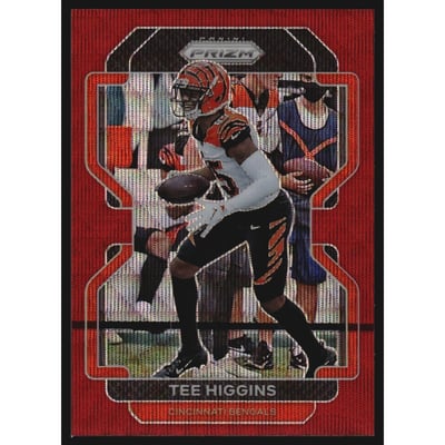 2021 Panini Prizm Prizms Red Wave #271 Tee Higgins