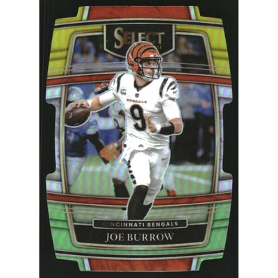 2021 Select Prizm Green and Yellow Die Cut #9 Joe Burrow