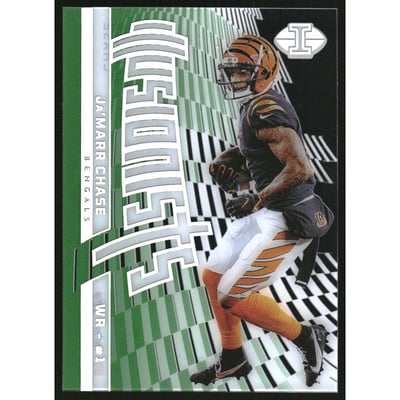 2022 Panini Illusions Illusionists Emerald #1 Ja'Marr Chase