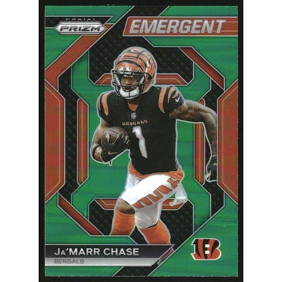 2023 Panini Prizm Emergent Prizms Green #7 Ja'Marr Chase