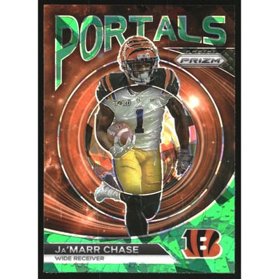 2023 Panini Prizm Portals Prizms Green Ice #6 Ja'Marr Chase