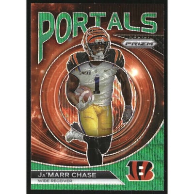2023 Panini Prizm Portals Prizms Green Wave #6 Ja'Marr Chase